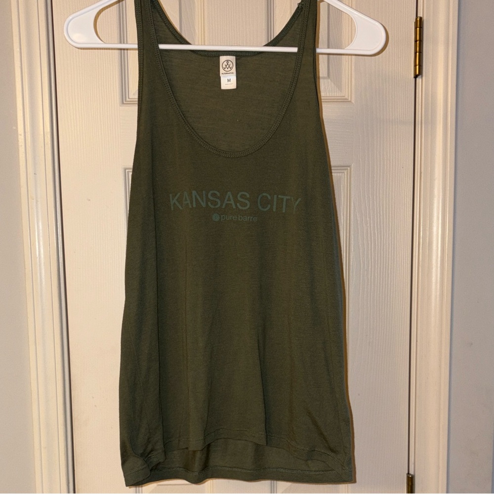 Alternative Olive  Green Pure Barre Kanas City Tank Top Medium